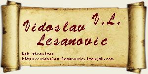 Vidoslav Lešanović vizit kartica
